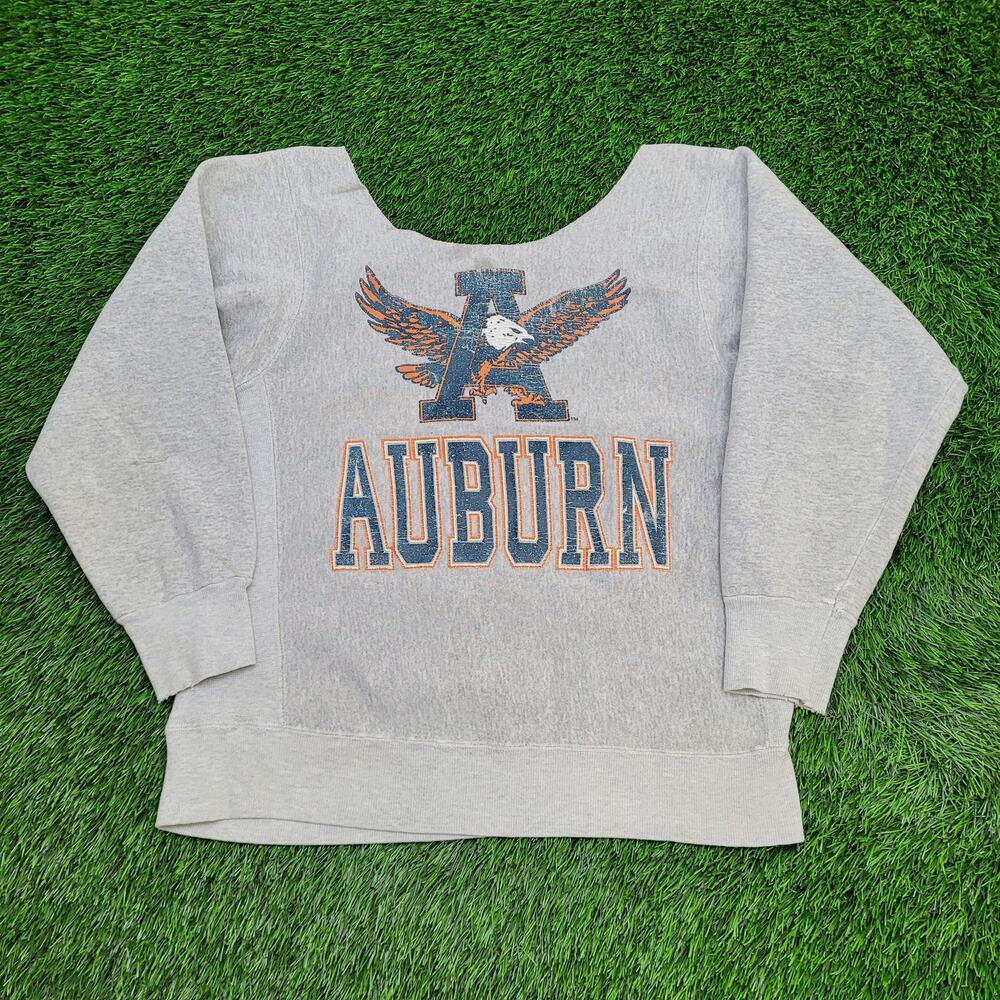 Vintage 90s Auburn Sweatshirt Womens Large 21x26 Gray Eagle